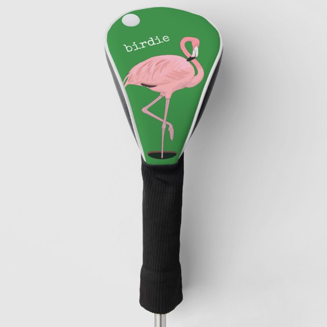 Couvre-club De Golf Flamant rose de birdie (Devant)