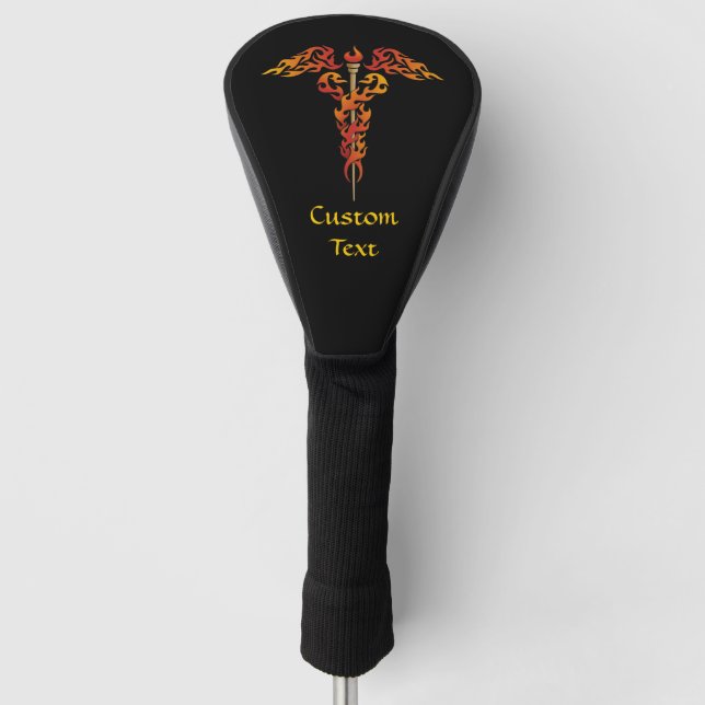 Couvre-club De Golf Flames Caduceus (Devant)