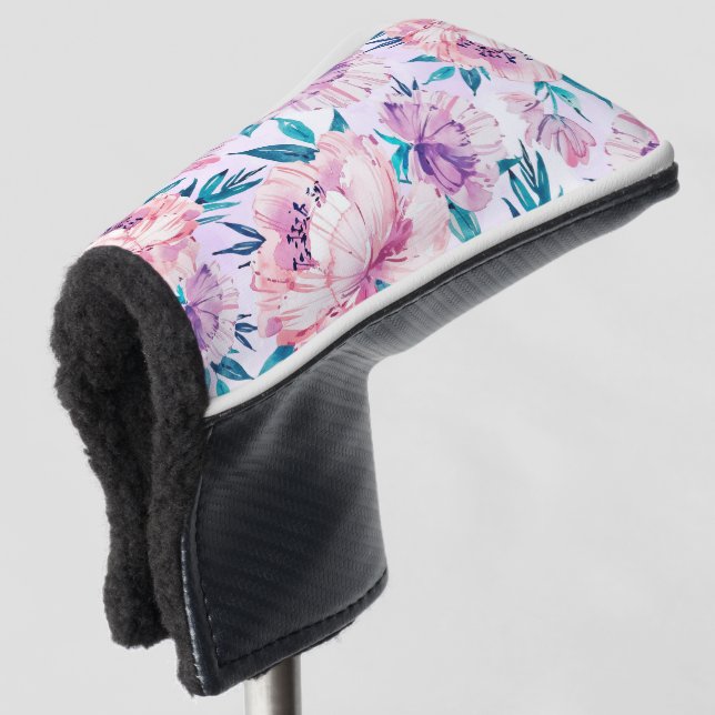 Couvre-club De Golf Fleur d'aquarelle (Devant 3/4)