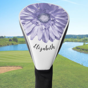 Couvre-club De Golf Fleur de marguerite bleue amusante personnalisée a