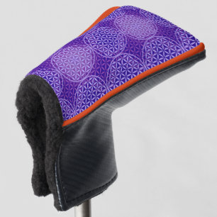 Couvre-club De Golf Fleur de vie - motif de timbre - violet