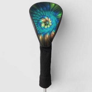 Couvre-club De Golf Fleur d'Imaginaire lumineux, Fractale Abstraite co