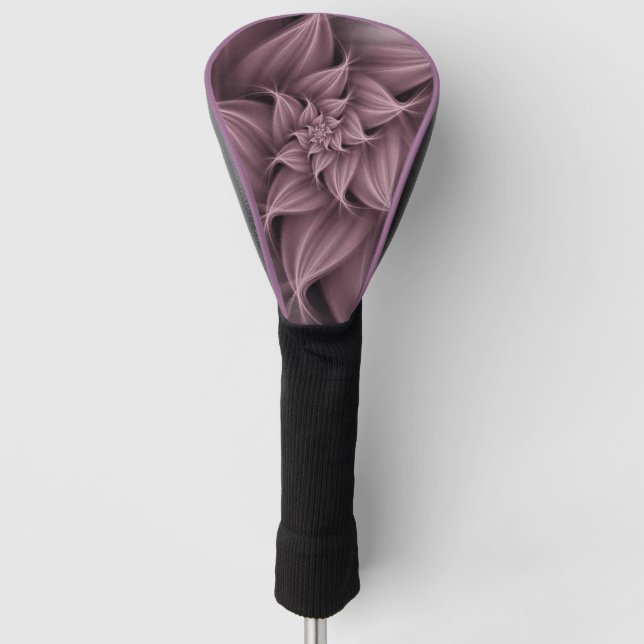 Couvre-club De Golf Fleur Rose impressionnante Fractale (Devant)
