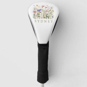 Couvre-club De Golf Fleur Sauvage Nom Personnalisé
