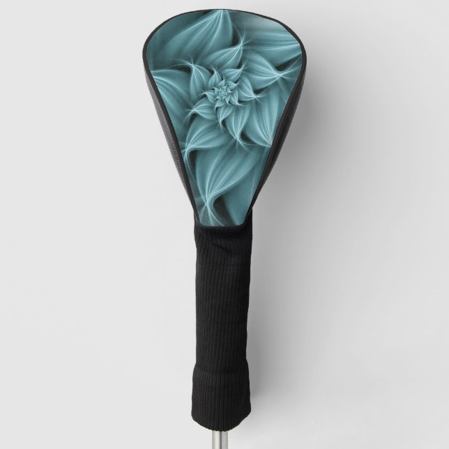 Couvre-club De Golf Fleur Turquoise Magnifique Fractale (Devant)