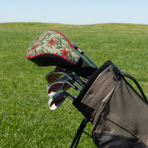 Couvre-club De Golf Fleurs cardinales et motif feuille