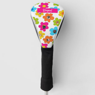 Couvre-club De Golf Fleurs colorées mignonnes Chien Maman Photo Collag