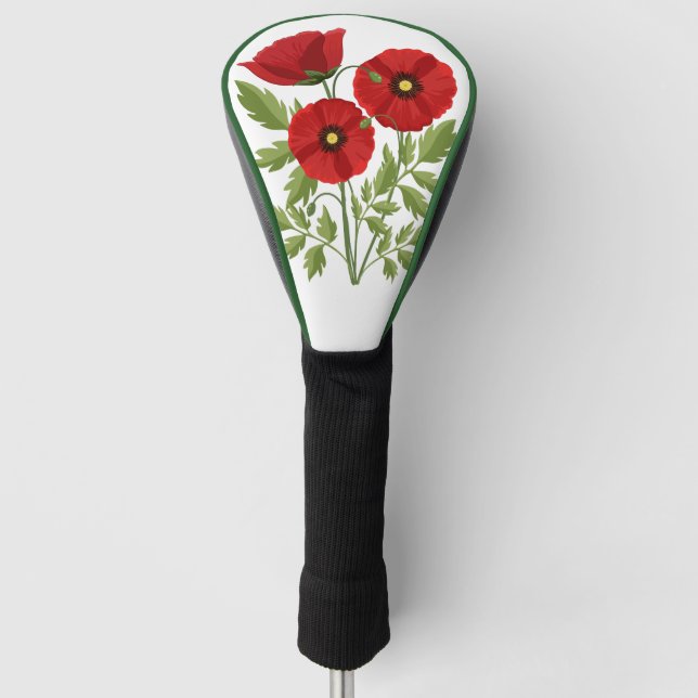 Couvre-club De Golf Fleurs d'été joyeuses floraison de pavot (Devant)