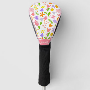 Couvre-club De Golf Fleurs et Coeurs de printemps dames