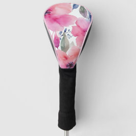 Couvre-club De Golf Fleurs Florales | Fleurs Roses Peintes à l'Aquarel