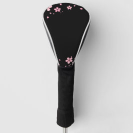 Couvre-club De Golf Fleurs Noires Et Roses
