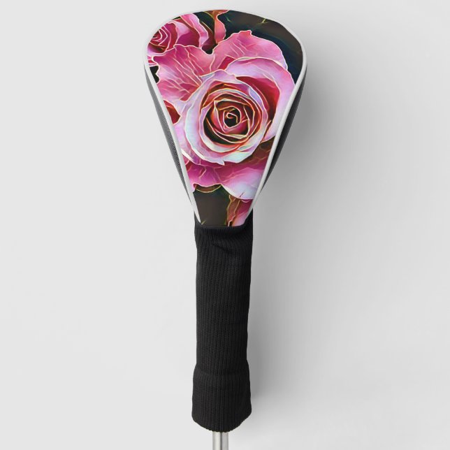 COUVRE-CLUB DE GOLF FLEURS ROSES ROSES ROSES ROSES (Devant)