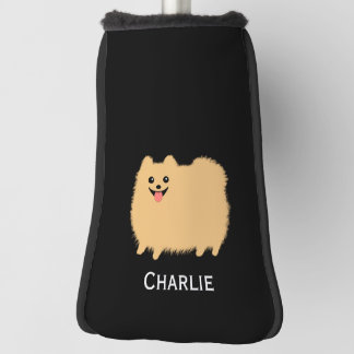 Couvre-club De Golf Fluffy Poméranien mignon chien avec nom personnali