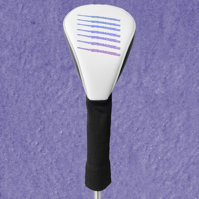 Couvre-club De Golf Fluide Vent rose Bleu pourpre (A golf head cover with pink, blue and purple flutes.)