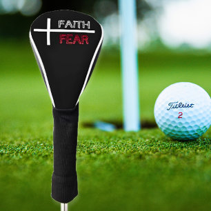 Couvre-club De Golf Foi personnalisée sur la peur Croix chrétienne