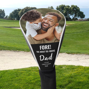 Couvre-club De Golf Fore Le Père Le Plus Riche En Tee Photo