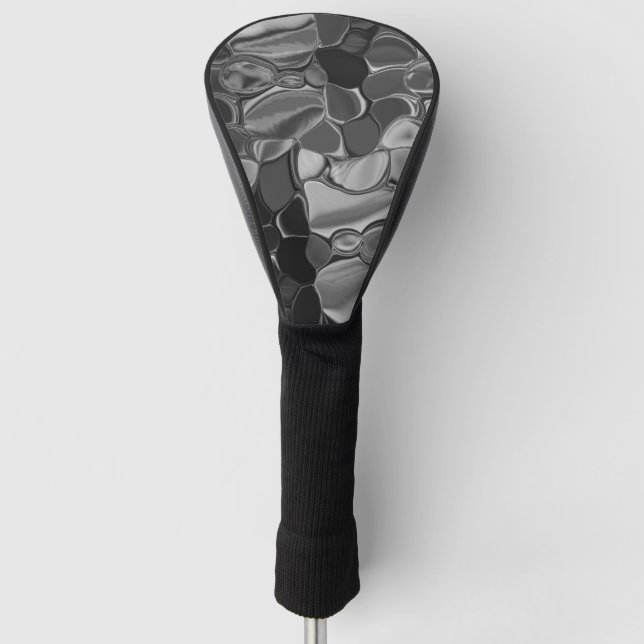 Couvre-club De Golf Formes gris clair et arrondies foncées. (Devant)