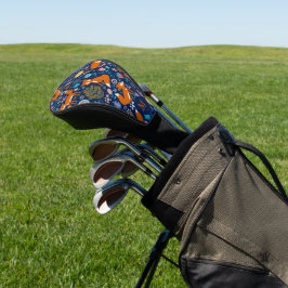 Couvre-club De Golf Foxes mignons Oiseaux et fleurs Motif