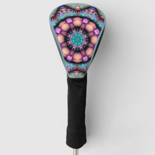 Couvre-club De Golf Fractal Mandala Floral Psychedelic