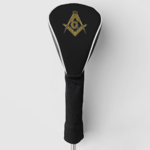 Couvre-club De Golf Franc-maçon (noir et or)