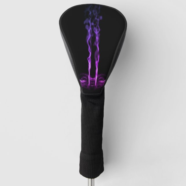 Couvre-club De Golf Fumée de dragon noir et violet (Devant)
