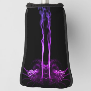 Couvre-club De Golf Fumée de dragon noir et violet