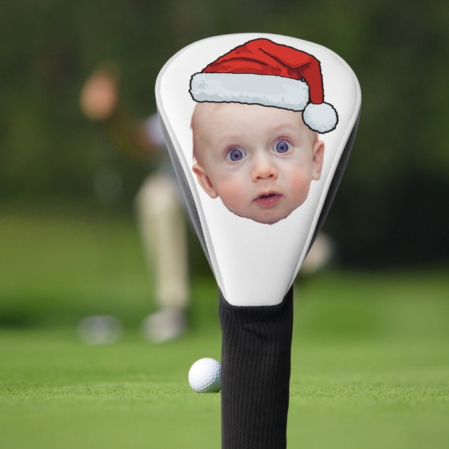Couvre-club De Golf Funky Custom Face Photo Père Noël Head Christmas (Créateur téléchargé)