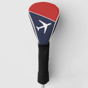 Couvre-club De Golf Funky White Plane Avion Pilote