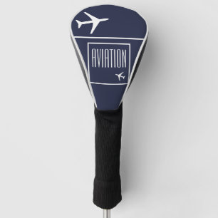 Couvre-club De Golf Funky White Plane Avion Pilote