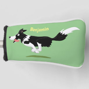 Couvre-club De Golf Funny Border Collie chien en course dessin animé