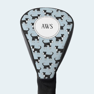 Couvre-club De Golf Gallois frontière Collie Sheepdog Motif Monogramme
