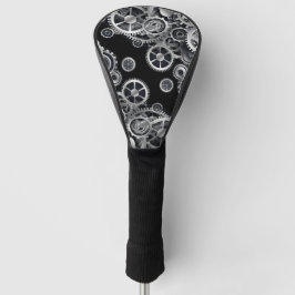Couvre-club De Golf Gears en argent vapeur