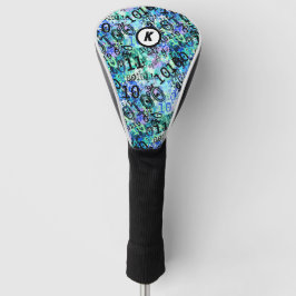 Couvre-club De Golf Geek de code binaire bleu initial