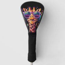 Girafe de fête colorée cool avec casque