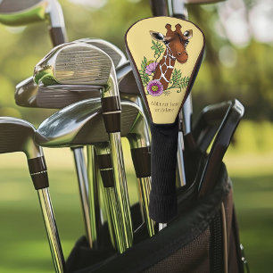 Couvre-club De Golf Giraffe Fleurs de Portrait Jaunes