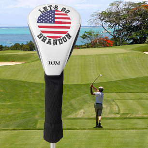 Couvre-club De Golf Go Brandon USA Stars Drapeau Monogramme