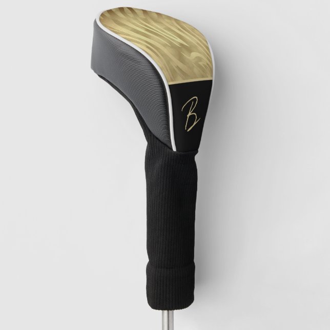 Couvre-club De Golf Gold Zebra Elegance Exotic Golden Print (Incliné)