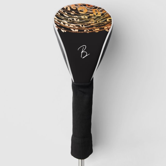 Couvre-club De Golf Golden Bronze Leopard Cheetah Exotic Glamor (Devant)