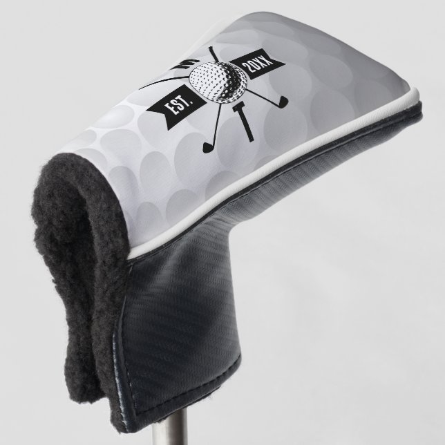 Couvre-club De Golf Golf Ball Texture & Club Premier Monogramme (Devant 3/4)