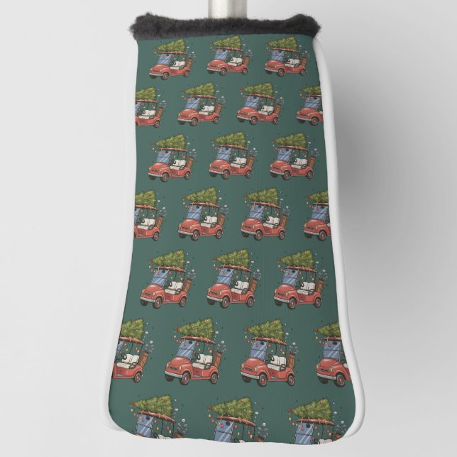 Couvre-club De Golf Golf Cart Christmas Tree Golf Lover Gift (Tourné à 90°)