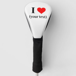Couvre-club De Golf Golf Dtiver Cover - Custom I heart (votre texte)