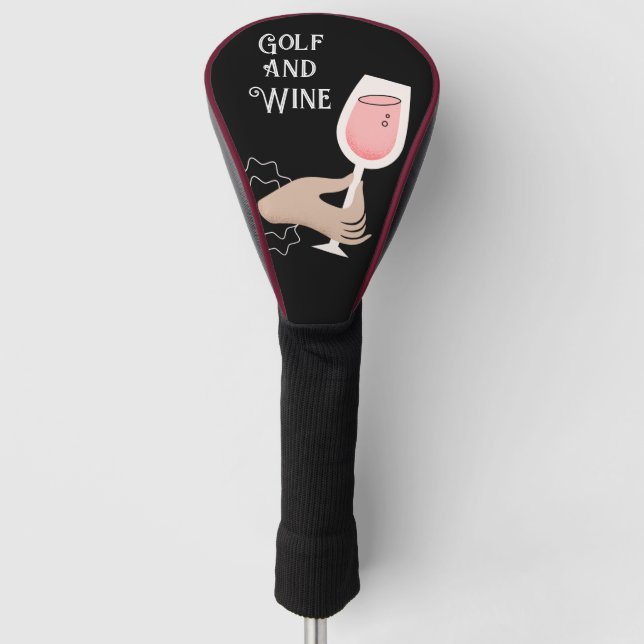 Couvre-club De Golf Golf et vin pour couverture de golf (Devant)