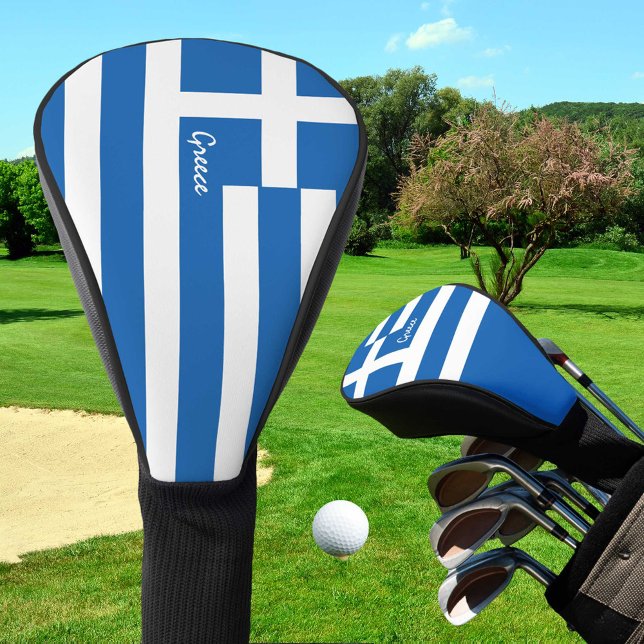 Couvre-club De Golf Golf Grèce & Grec Drapeau / Clubs de Golf Couvertu (Créateur téléchargé)