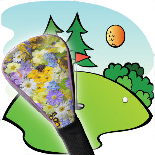 Couvre-club De Golf GOLF HEAD COVER - Flower Garden Floral Design