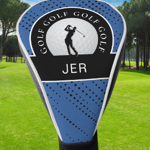 Couvre-club De Golf Golf Initiales Personnalisées Golfeur Homme Bleu R