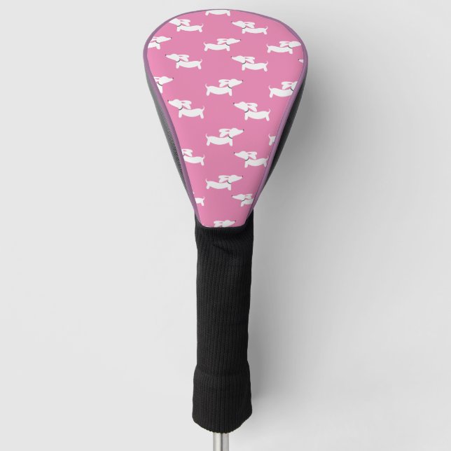 Couvre-club De Golf Golf Jouer Dachshund Maman Rose (Devant)