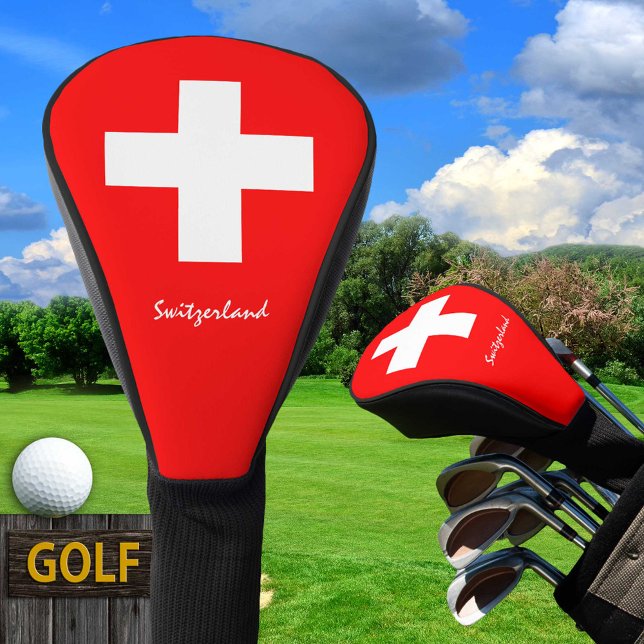 Couvre-club De Golf Golf Suisse & Swiss Drapeau / Clubs de Golf Couver (Créateur téléchargé)