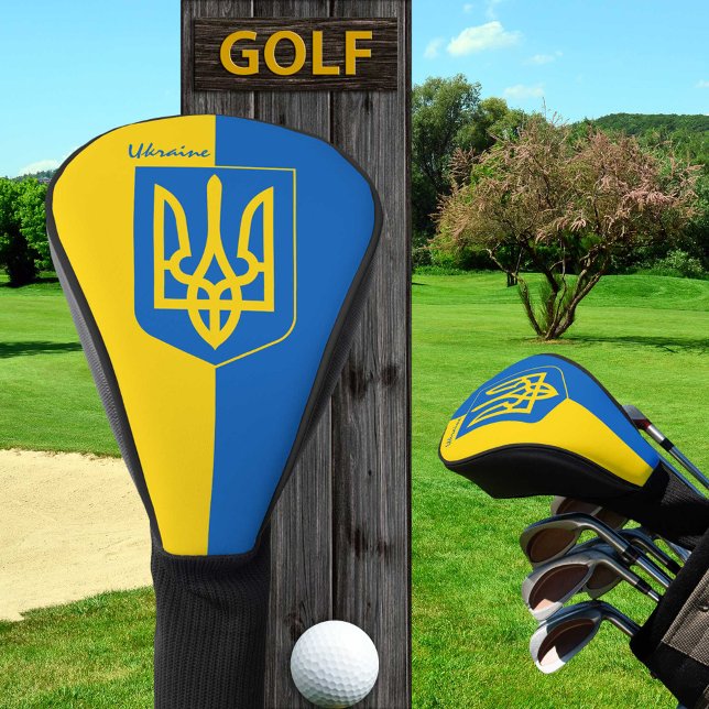 Couvre-club De Golf Golf Ukraine & drapeau ukrainien /Club de golf Ukr (Créateur téléchargé)