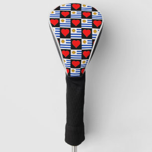 Couvre-club De Golf Golf uruguayen Amoureux Coeur et Drapeau Uruguay