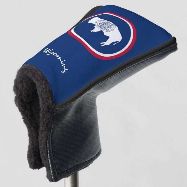 Couvre-club De Golf Golf Wyoming & Wyoming Drapeau / Clubs de golf Cou (Devant 3/4)